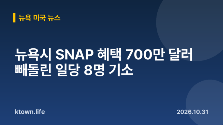 뉴욕시 SNAP 혜택 700만 달러 빼돌린 일당 8명 기소