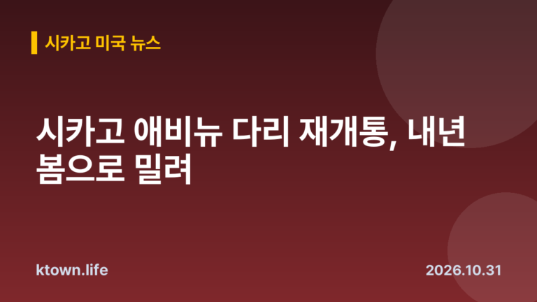시카고 애비뉴 다리 재개통, 내년 봄으로 밀려